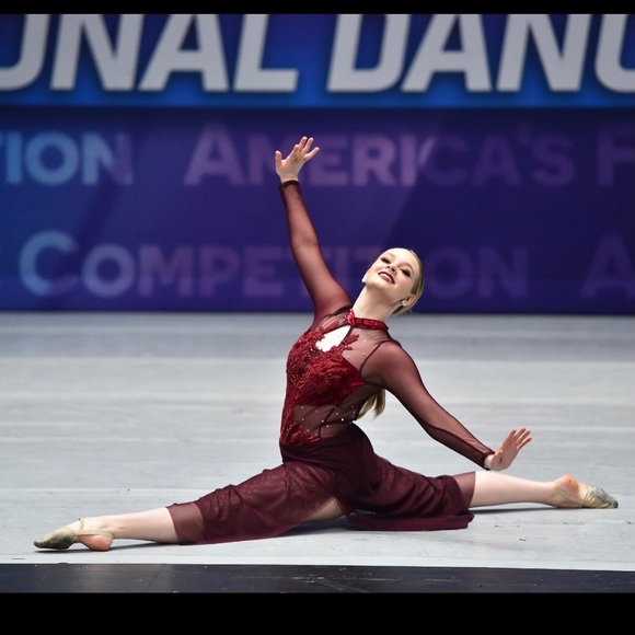 AS Reverence Burgundy Semi Custom Dance Costume - Picture 2 of 5